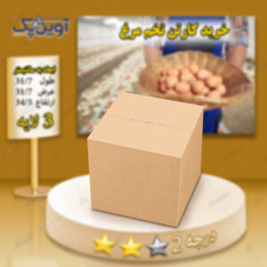 کارتن تخم مرغ 3 لایه قهوه ای درجه 2 درب بسته
