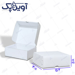 کارتن کیبوردی سه لایه سفید 15*16 ارتفاع 9